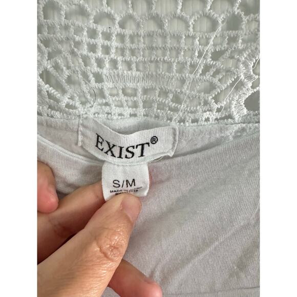 White and Black Exist Dress or Beach Cover Up size S M - Picture 2 of 5